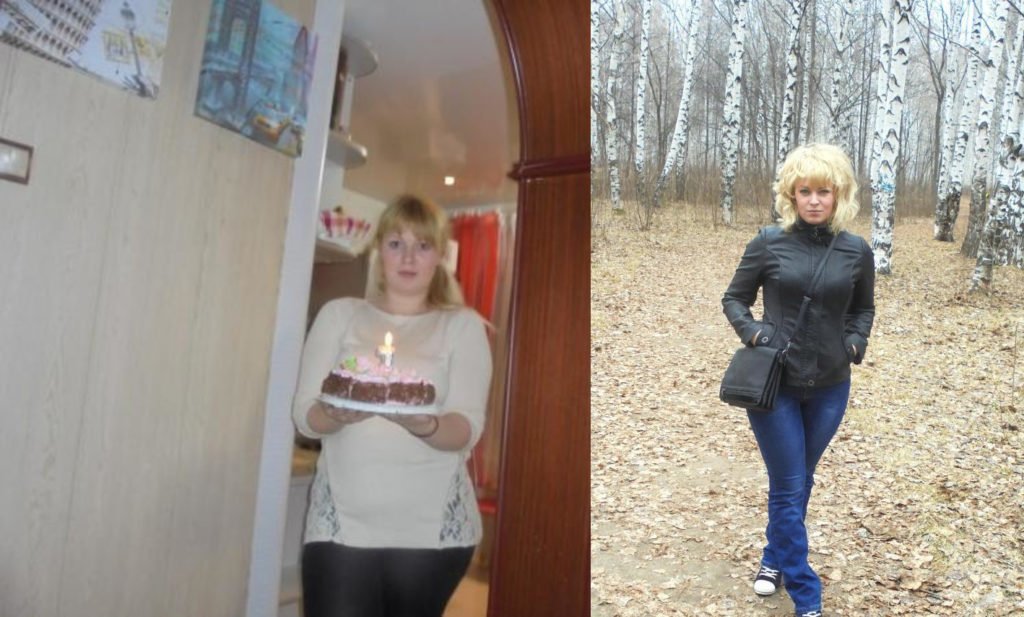 Фотографии девушки до и после использования Глюкофажа для похудения