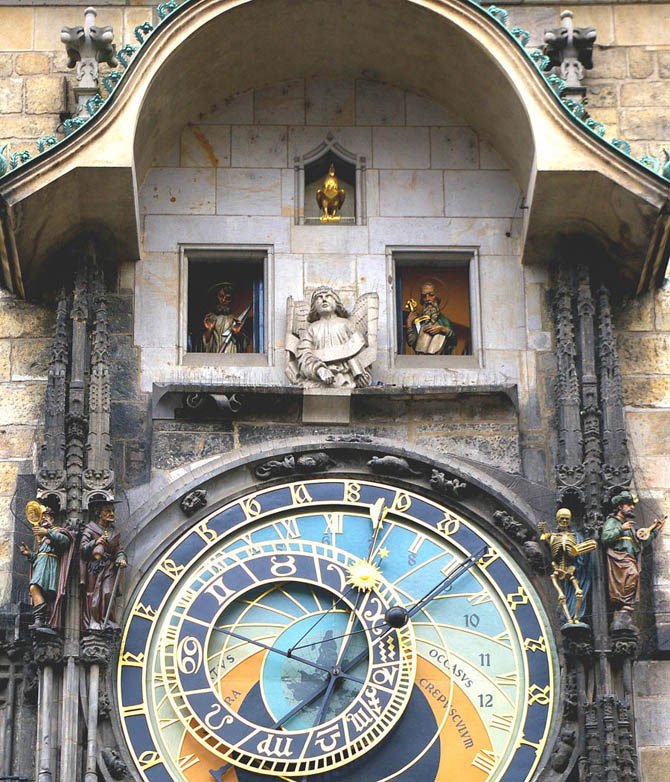 Часы с движущимися фигурками из разных городов Европы