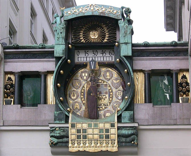 Часы с движущимися фигурками из разных городов Европы