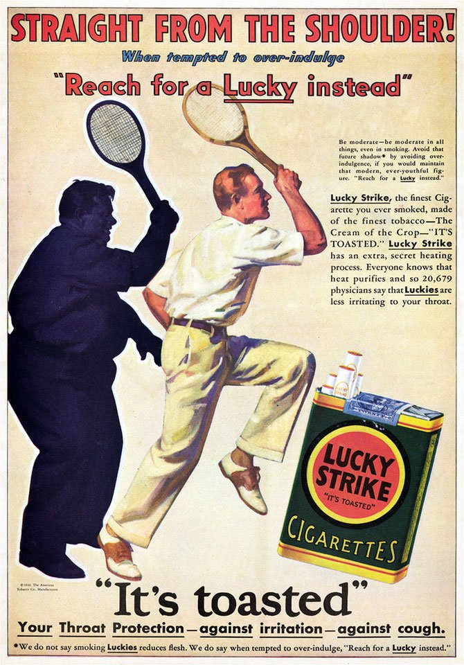 «Сигарета вместо диеты!». Реклама в первой половине XX века